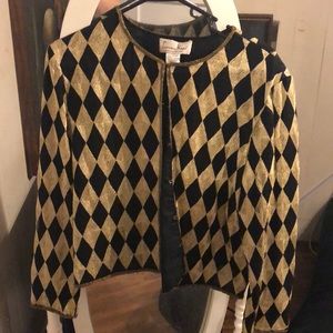 Vintage Gold and black checkered blazer